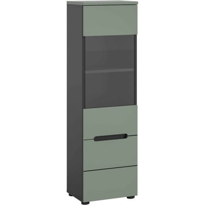 Canu vitrinekast staand-hangend Smoke Green NB Basaltgrijs NB Abs. Smoke Green NB - 33x36x125cm