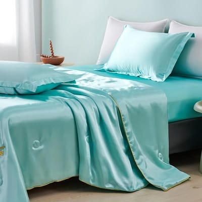 Zomer gewassen zijden dekbed lente dunne dekbed inzetstuk zachte zijdeachtige deken ijskoud beddengoed quilt queen eenpersoonsbed tweepersoonsbed 180*200cm