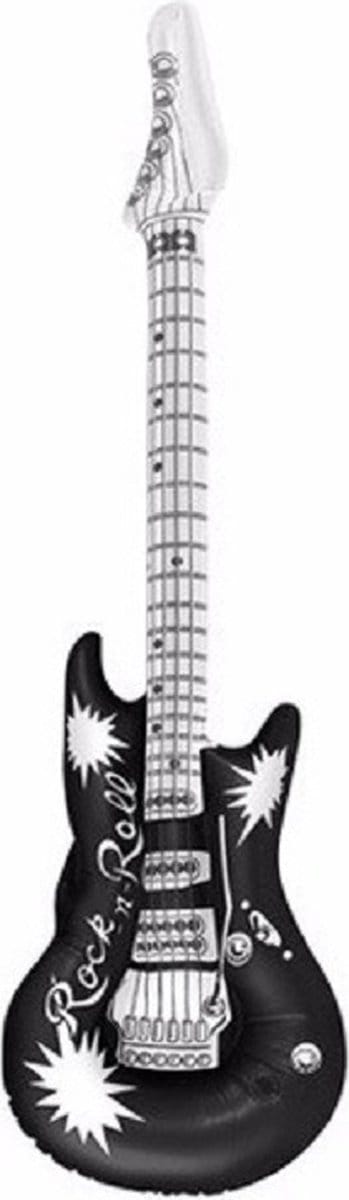Henbrandt Opblaasbare Gitaar - 106 cm - zwart - Speelgoed - Feestartikel - Luchtgitaar