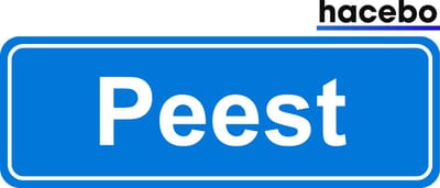 Hacebo - Plaatsnaam Sticker - 29x10 CM - Peest sticker - Verkeersborden sticker - grappige cadeaus - Peest