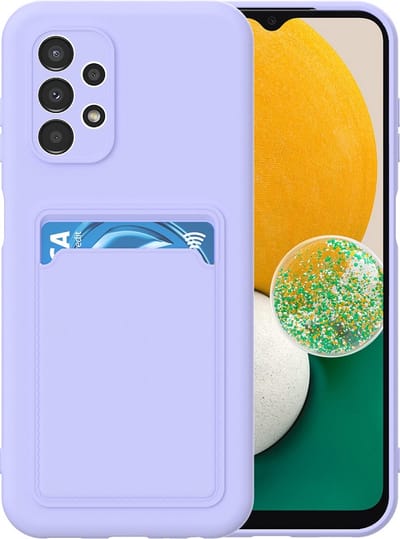 LuxeBass Hoesje geschikt voor Samsung A73 5G - Siliconen hoesje - Paars - Pasjeshouder- telefoonhoesjes - gsm hoesje - telefoonhoes - telefoonhoes - gsm hoes - telefoonhoesje