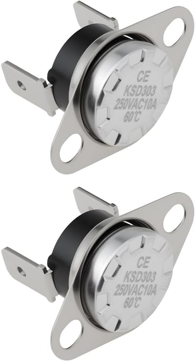 Allecto - KSD303 Wasdroger Thermostaat - Hoogwaardige thermostaat - Betrouwbaar en veilig - Set van 2 stuks - Geschikt voor wasmachines - Voor gebr...