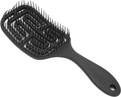 Dailygoods - Ontwarringsborstel met Handvat - Professionele Styling - Geventileerd - Zwart - Haarborstel voor Nat en Droog Haar - Geschikt voor Vrouwe...