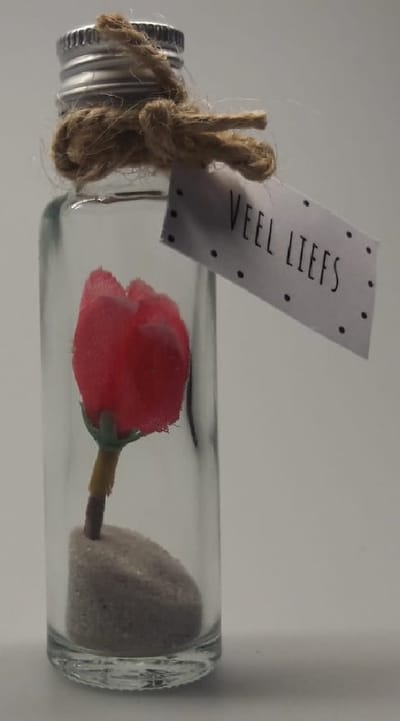 Veel liefs! Dit lieve bloemetje wat voor altijd bewaard kan blijven is een bijzonder cadeautje voor elke gelegenheid. Een speciaal geschenk wat het hele jaar door gegeven kan worden.