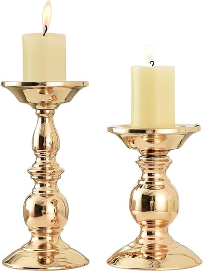 2 stks Iron Pillar Kandelaars, Tafeldecoratie Kandelaar Houders Geschikt voor bruiloft Banket Party Candlelight Diner Romantische Decoratie Props