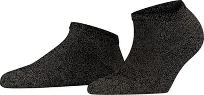 FALKE Shiny kort eenkleurig lyocell sneakersokken enkelsokken dames zwart - maat 35-38