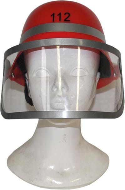 Brandweerhelm volwassen rood - met scherm
