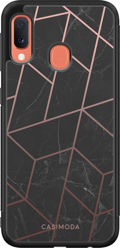 Casimoda® hoesje - Geschikt voor Samsung Galaxy A20e - Marble / Marmer patroon - Zwart TPU Backcover - Marmer - Grijs