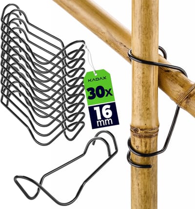 KADAX tuinklemmen Ø 16 mm, 30 stuks, stalen verbindingsstukken voor latwerk, bamboeklemmen voor stabiele bevestiging van plantstokken, verbindingsgespen