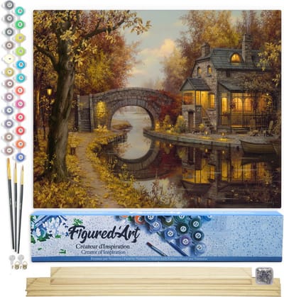 Figured'Art Schilderen op Nummer Volwassenen canvas Pensionering en rust - Handwerk acrylverf Kit DIY Compleet - 40x50cm met DIY houten lijst