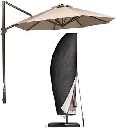 Parasolhoes - Parapluhoes Tuin - Bescherming Terras - Waterdicht Oxford Materiaal - 235 x 399 x 698 cm - Zwart