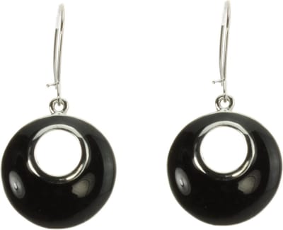Behave - Ronde oorhangers met zwart accent - Elegant voor avondlook