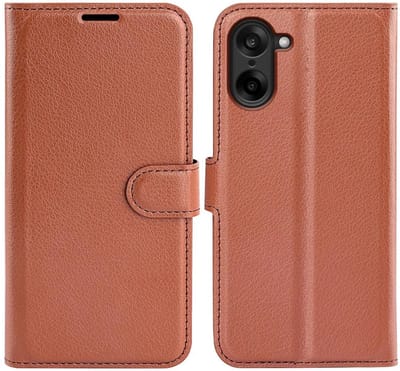 Hoesje geschikt voor OnePlus Nord CE5 - Phonesta Litchi Skin Book Wallet Case - Bruin