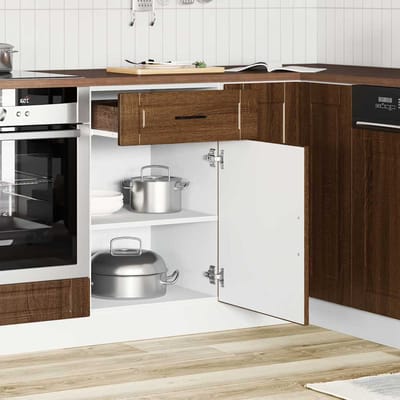 vidaXL - Onderkast - "Porto" - bewerkt - hout - bruin - eikenkleur