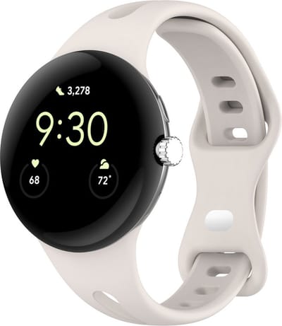 Siliconen bandje - geschikt voor Google Pixel Watch 4 (41mm) / Pixel Watch 3 (41mm) / Pixel Watch 2 / Pixel Watch - maanwit