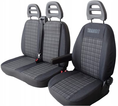 FROGUM No.77 - Stoelhoezen + Automatten voor FORD Transit Mk8 (2013-2022) - 2+1 Configuratie - Perfecte Pasvorm