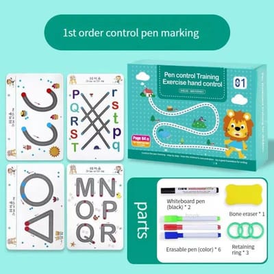 Magische Teken- en Schrijfoefenboek Kit Herbruikbaar Magisch Oefenboek voor Kinderen met Tekenpennen en Gum Leerboeken Schrijven blue