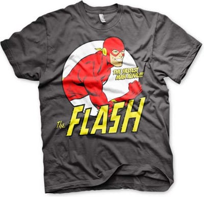 DC Comics The Flash Heren Tshirt -S- Fastest Man Alive Grijs