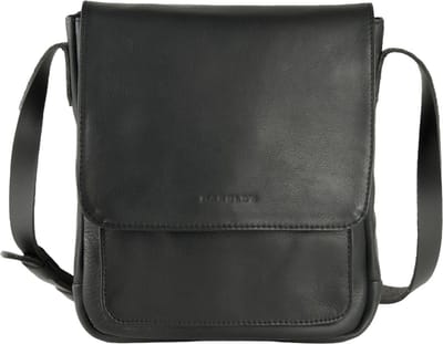 HAROLD'S Leren Schoudertas Tabletzak Ivy Lane Tablet Messengerbag Upend Black Zwart
