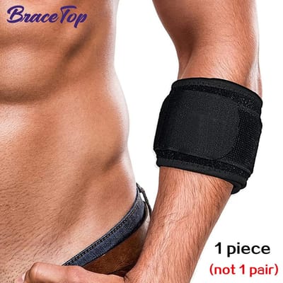 Verstelbare Elleboogbrace Ondersteuning voor Tennis Pijnverlichting Armband Gewrichtsbeschermer Onderarm Beschermer Band white