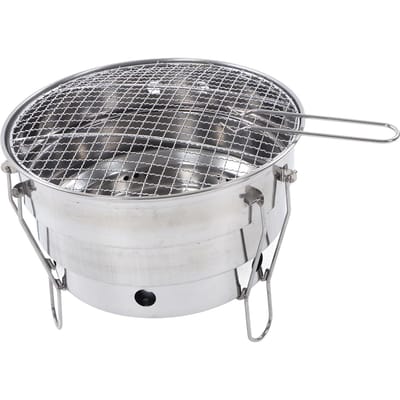 Barbecue au charbon de bois Réchaud Acier Inoxydable Détachable Portable Réchaud de Camping pour la Maison white