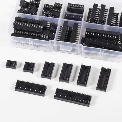 IC Sokkel Set - Component Houders - Elektronica Projecten - 66 Delige Set - 2.54mm Raster - Zwart