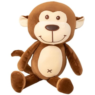 1 Pièce 45cm Kawaii Singe Peluche Poupée Singe Souriant Marron Animal en Peluche Doux Peluches Mignonnes à Câliner Cadeaux d'Anniversaire Pour Fille 45cm