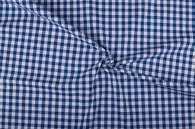Boerenbont stof - 10mm geruite stof - Blauw - 40 meter