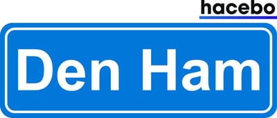 Hacebo - Plaatsnaam Sticker - 29x10 CM - Den Ham sticker - Verkeersborden sticker - grappige cadeaus - Den Ham