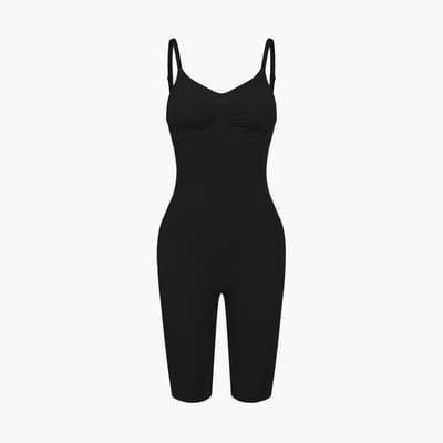 cfab - Bodysuit met corrigerende shapewear en bijpassende shorts - Zwart - XS - Corrigerende Body - Naadlos - corrigerend ondergoed dames