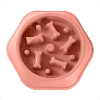 JAXY – Anti Schrokbak Hond – Slowfeeder Hond en Kat – Voerbak – Anti-Slip Schrokbak – Voerpuzzel – Anti Schrok Hondenvoerbak – Slow Feeder Honden Voerbak – Koraalrood