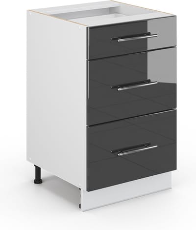 Vicco Fame-Line Badkamerkast – 50 x 82 cm zonder werkblad Antraciet Hoogglans