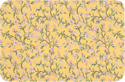 Badmat 60x40 cm - Antislip - Bloemen - Motief - Geel - Badmatten voor badkamer - Badkamermat - Douchemat - Badkamer mat