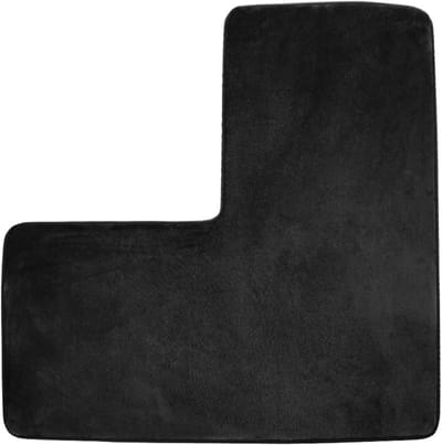 L-vormig badkamertapijt - Hoekdouchemat Antislipmat - Badkamer Droog Houden - Hoge Wateropname - 80 x 80 cm - Zwart
