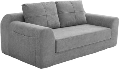MIVRAY Slaapbank 179 x 95 x 79 cm - Opvouwbaar 2-in-1 Zit- en Vloerbed - Voor Woonkamer en Studio - Stof Donkergrijs