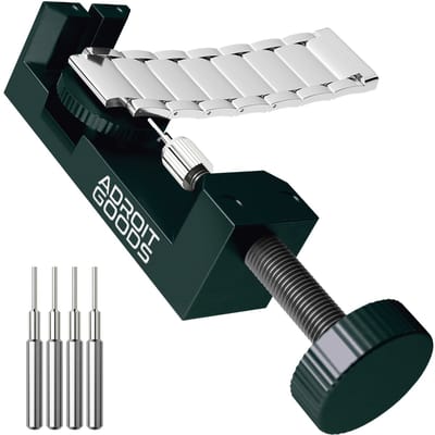 AdroitGoods Horlogeband Inkorter - Staal - Horloge Gereedschap - Horloge Pin Verwijderaar - Inclusief 4 Pinnen - Groen