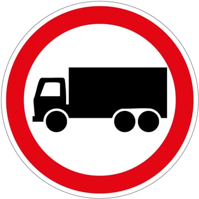 Gesloten voor vrachtwagens bord - C7 | gecoat dibond materiaal | 10 cm