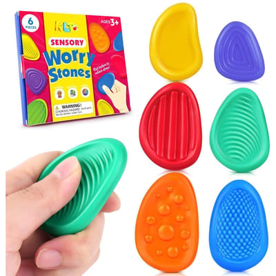 Sensorische Fidget Speeltjes Steen Voor Kinderen 6 Stuks Getextureerde Zachte Zorgsteen Voor Autisme ADHD Tieners Angst Stressverlichting Speeltjes Set