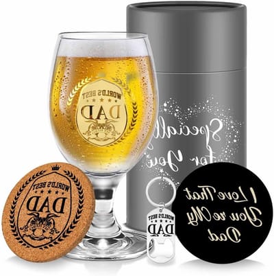 Persoonlijke Bierglazen Set voor Vader: Unieke Verjaardagscadeaus voor Mannen, Vaderdag en Kerstcadeaus