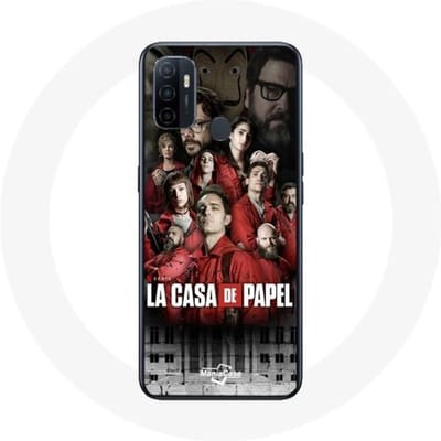 Oppo A53 hoesje La casa de papel geeft karakters weer