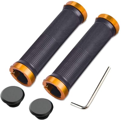 Golden crown - Stuurgrepen - Antislip rubberen handgrepen - Ergonomisch design - Zwart - MTB-handgrepen - Duurzaam en comfortabel - Geschikt voor mounta...