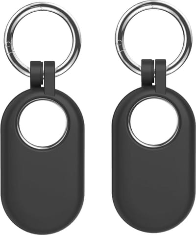 Sleutelhanger geschikt voor Samsung SmartTag 2 - Taghouder - Siliconen - Zwart - 2 stuks - CHPN