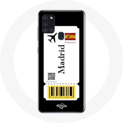 Hoesje Samsung Galaxy A21S Vliegticket Madrid
