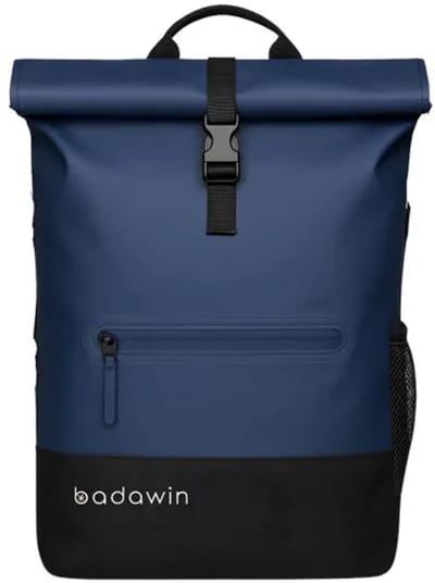 BADAWIN Anna 2-in-1 Fietsrugzak 27L – Waterdichte Fietstas & Rugzak – Laptopvak 17 inch – Rolltop – Bagagedrager met Haken – Blauw