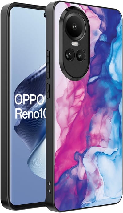 Smartphonica Telefoonhoesje Geschikt voor Oppo Reno 10 / 10 Pro met Roze Blauw Marmer Opdruk - TPU Backcover Case Rose Blue Marble Design geschikt voor Oppo Reno 10;Oppo Reno 10 Pro