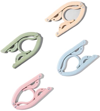 Kledinghangers - kleding hangers - kledinghangers plastic - 16-pack opvouwbare plastic reishangers - ruimtebesparende, antislip hangers - multifunctioneel reisaccessoire - geschikt voor thuis, hotel, reizen en kamperen