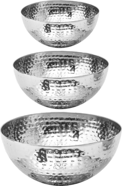 Secret de Gourmet voedsel serveerschalen - Set 7x - RVS - D24/D19/D13 cm