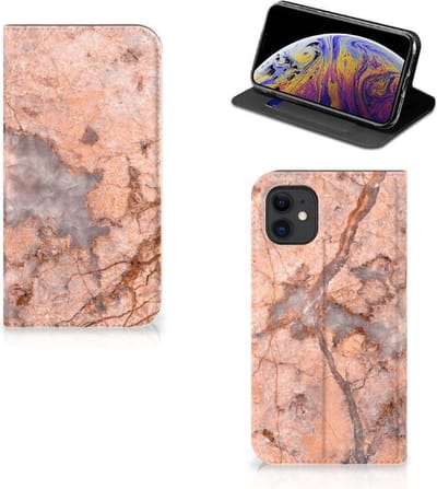 Apple iPhone 11 Standcase Marmer Oranje