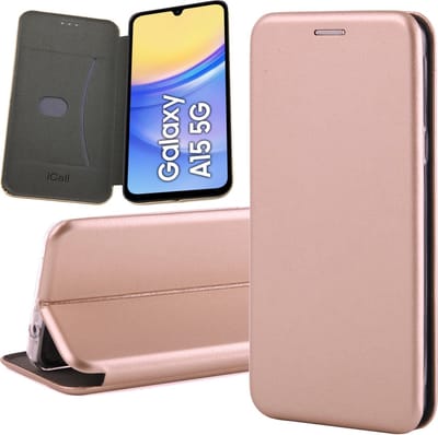 Hoesje geschikt voor Samsung Galaxy A15 - Wallet Book Case Rosegoud