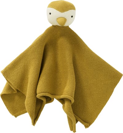 Fresk Knuffeldoekje – Tutpoppetje - Kraamcadeau voor Jongens en Meisjes - Baby Cadeau - Mosterd - Pinguin